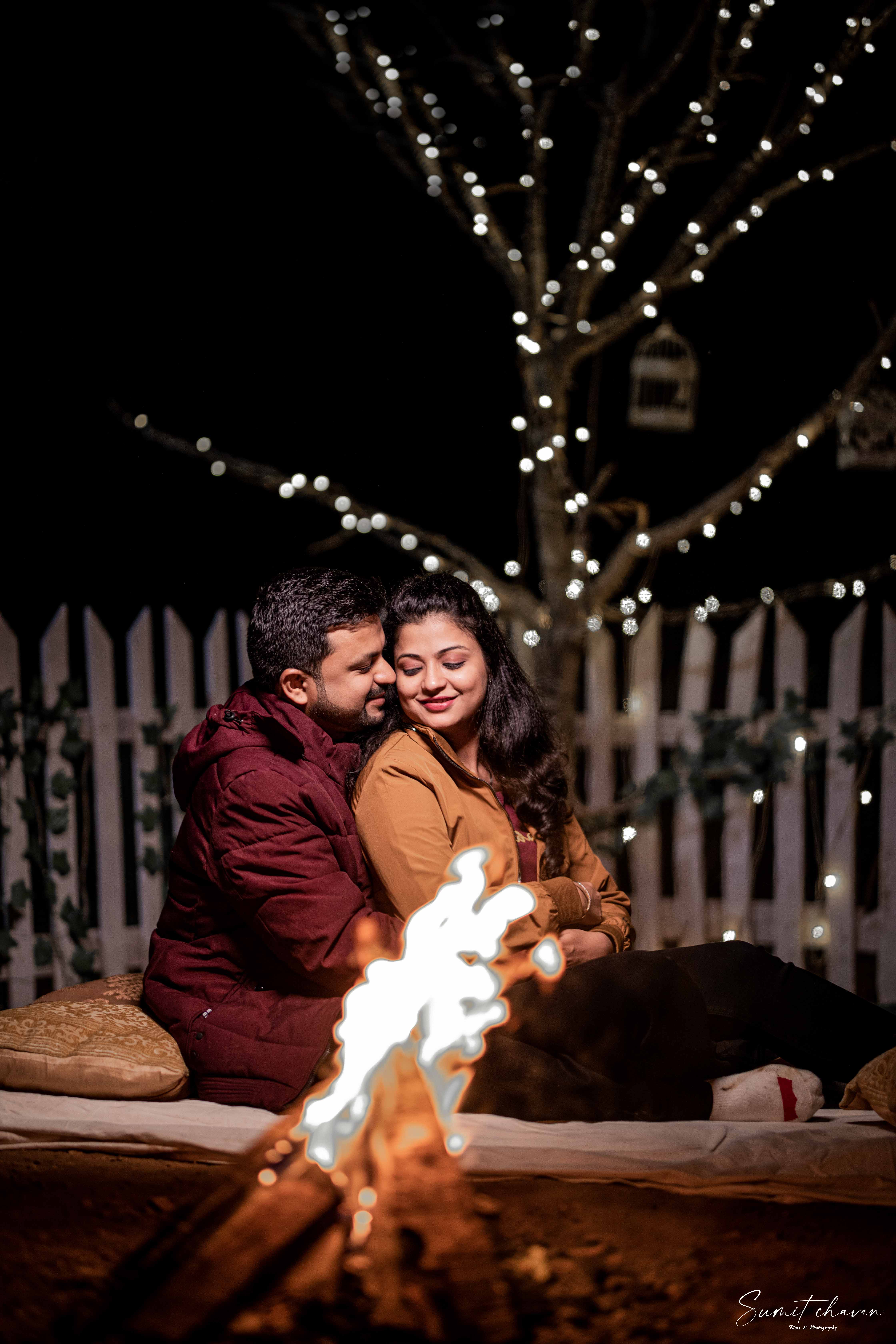 Sangam and Mahuli pre-wedding shoot Satara - elegant couple session