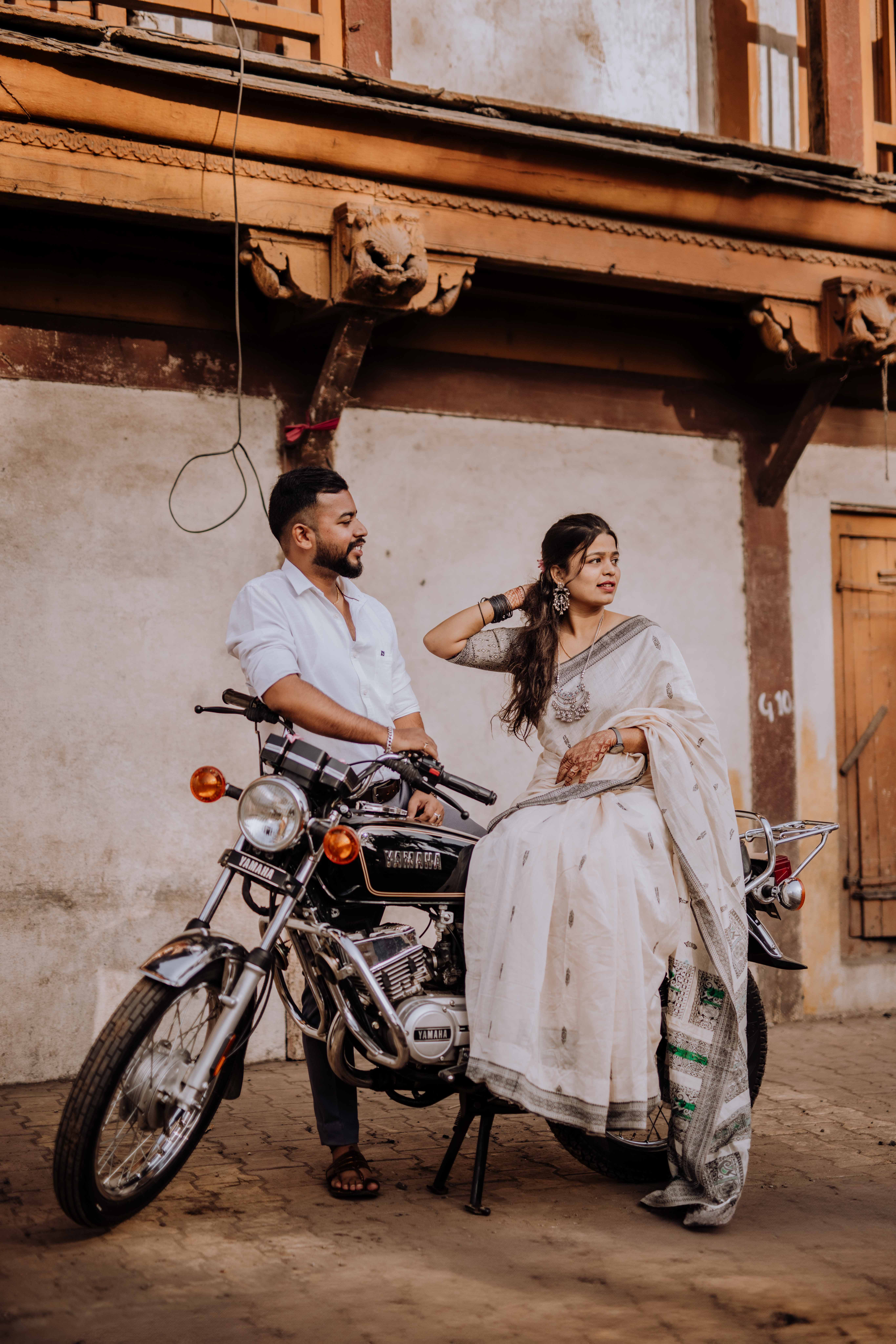 Ashutosh and Neha natural pre-wedding photography Rajwada Satara - beautiful portraits