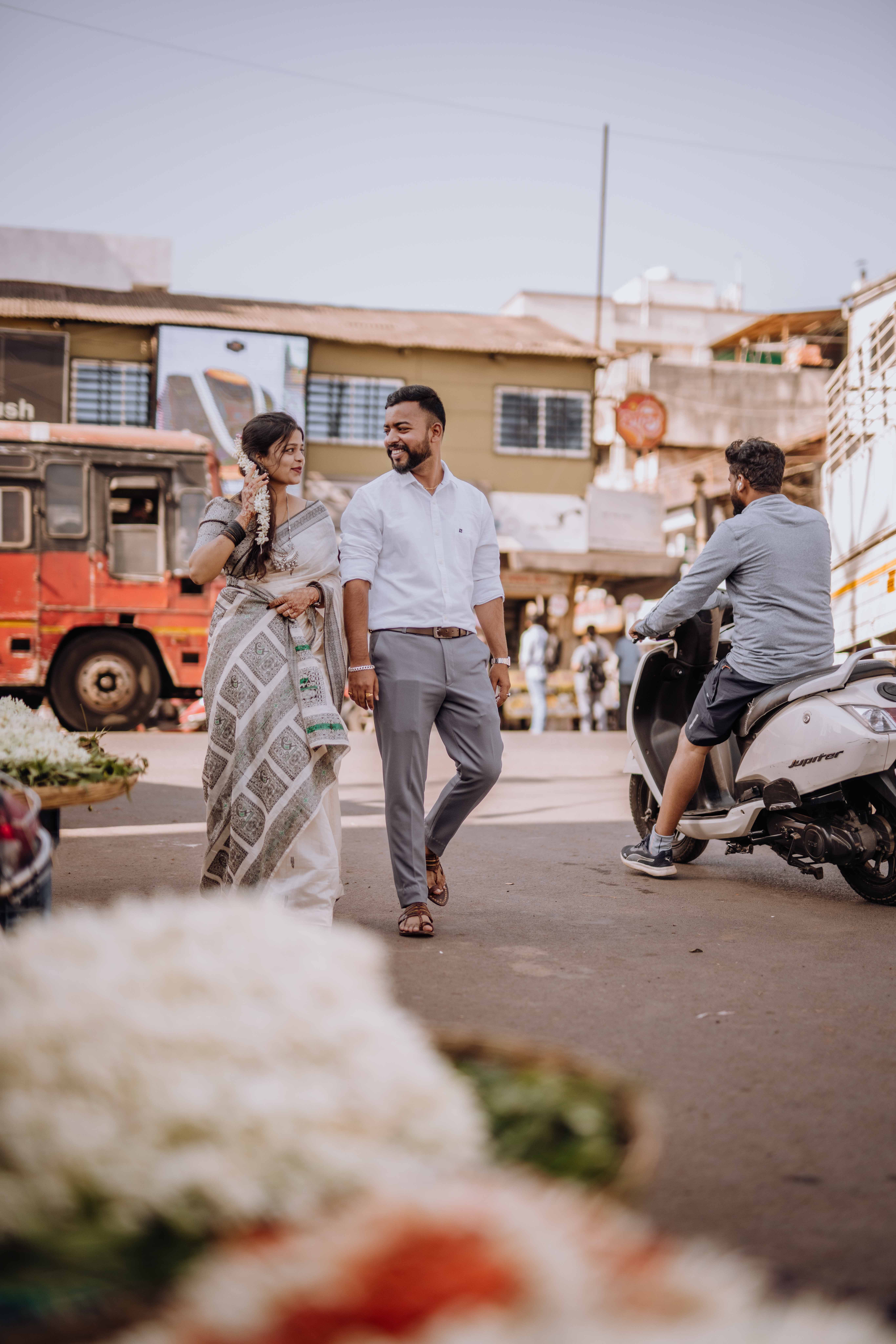 Ashutosh and Neha natural pre-wedding photography Rajwada Satara - stunning session