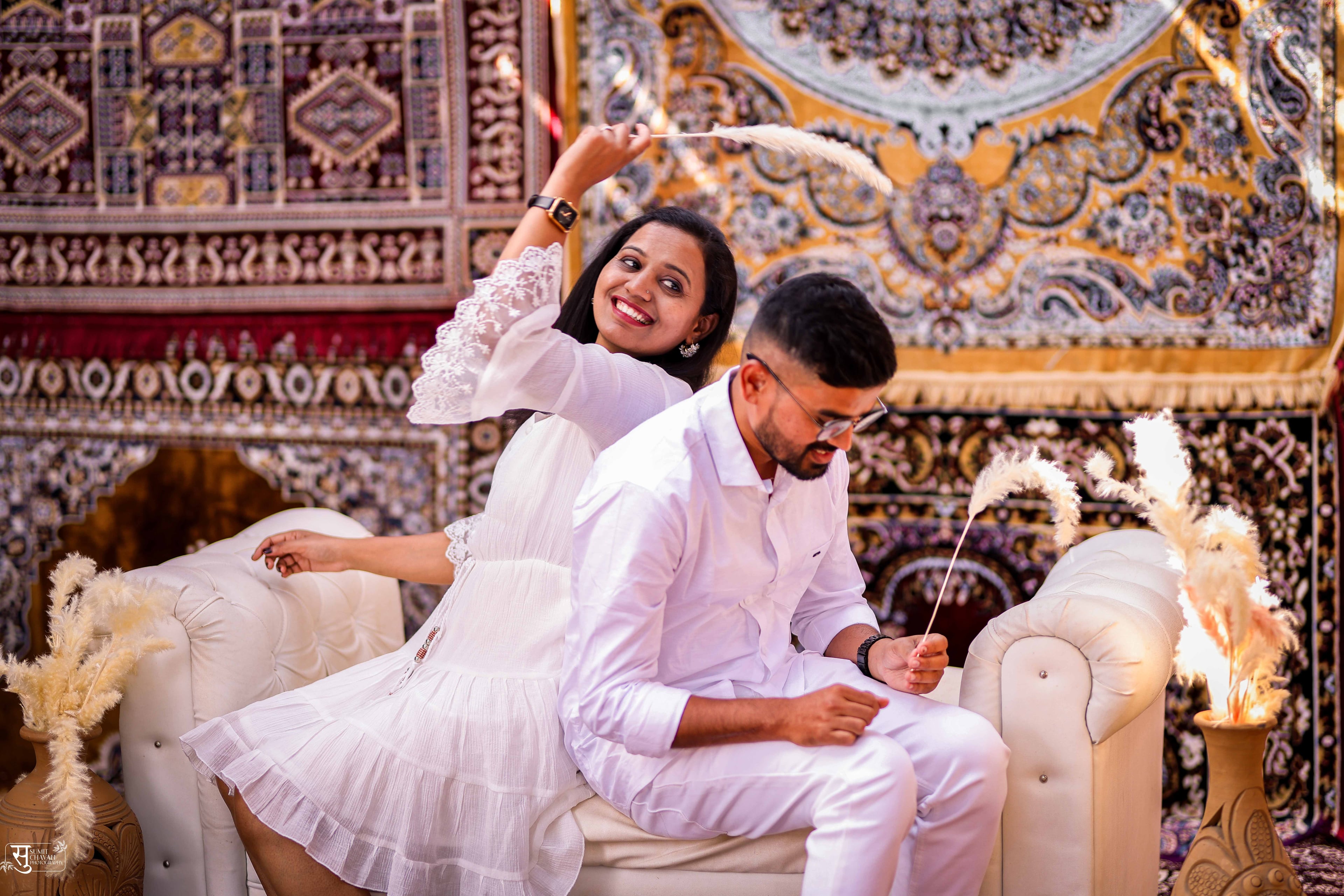 Pravan and Meghna pre-wedding shoot Alibagh - artistic couple session