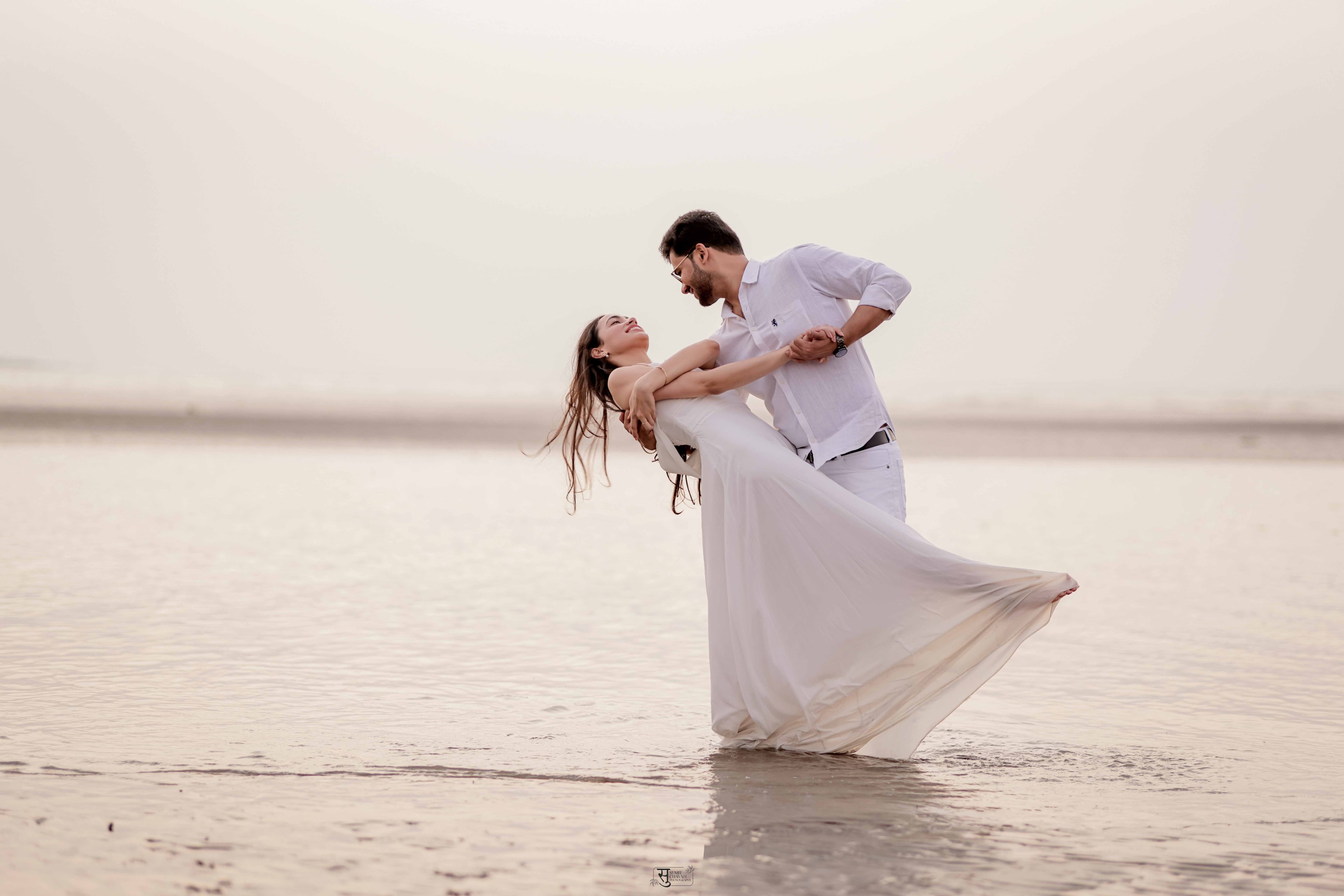 Pravan and Meghna artistic pre-wedding photography Alibagh - stunning session