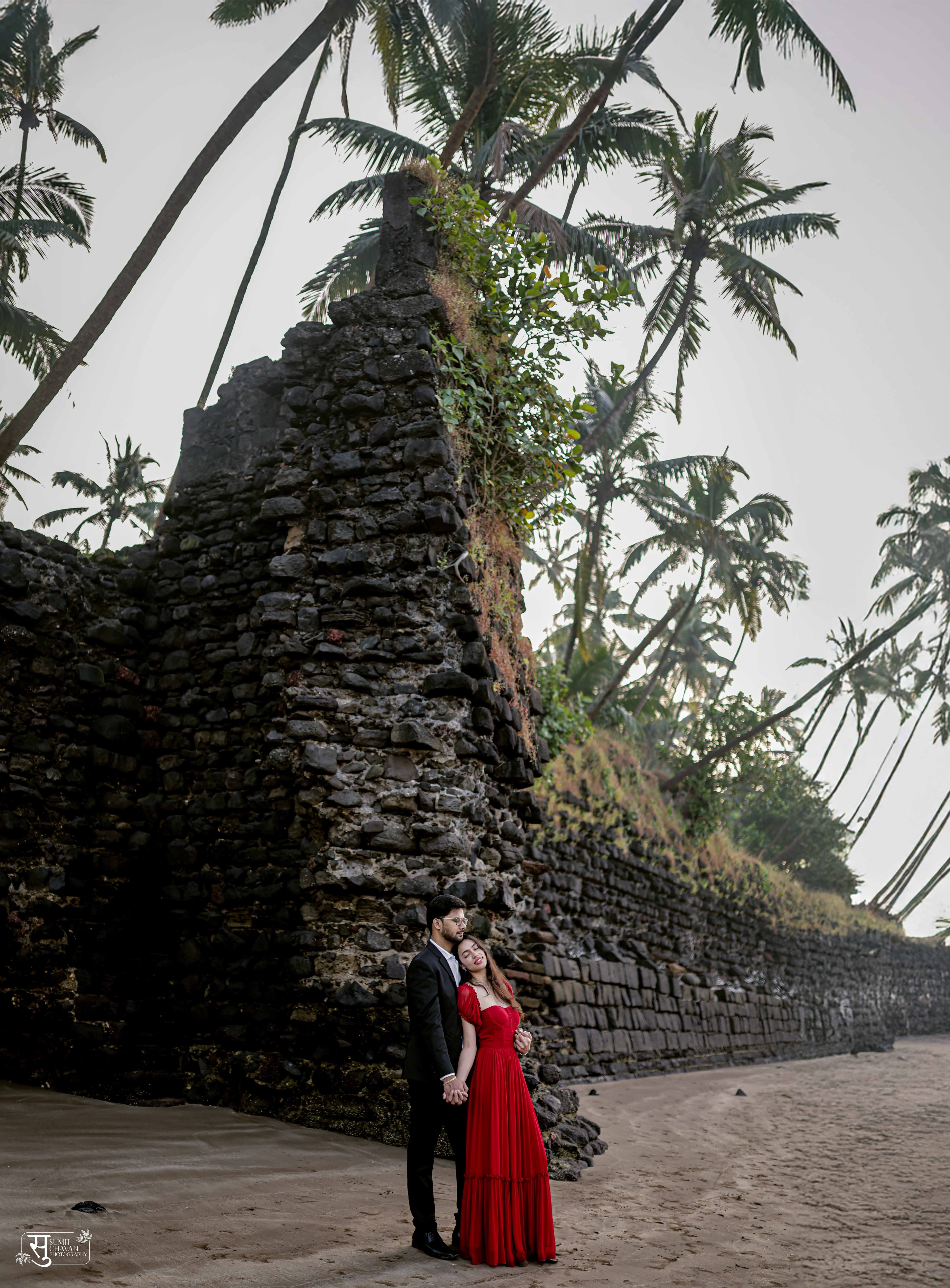 Pravan Meghna pre-wedding shoot Alibagh - artistic couple portraits