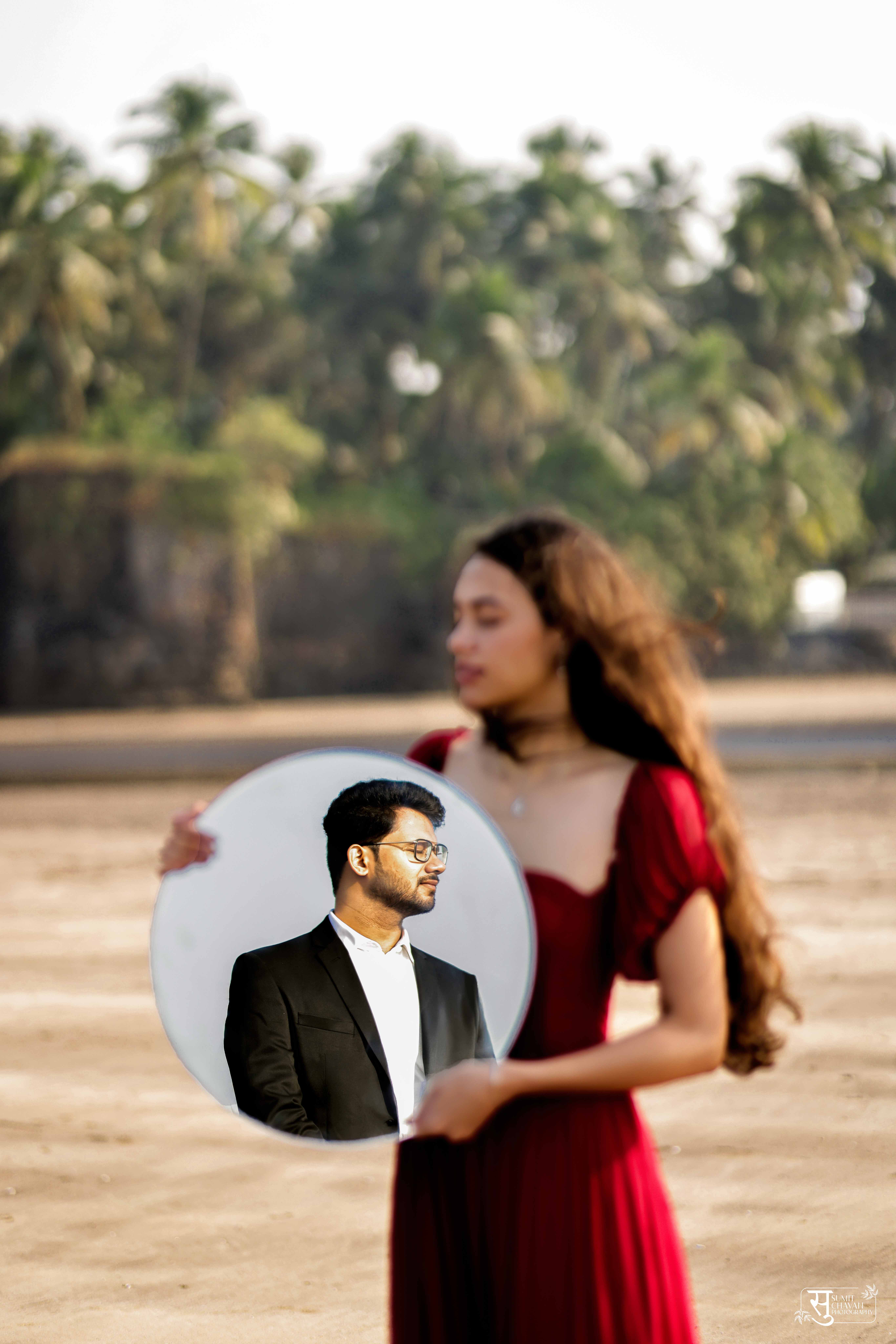 Pravan and Meghna pre-wedding shoot Alibagh - artistic couple session